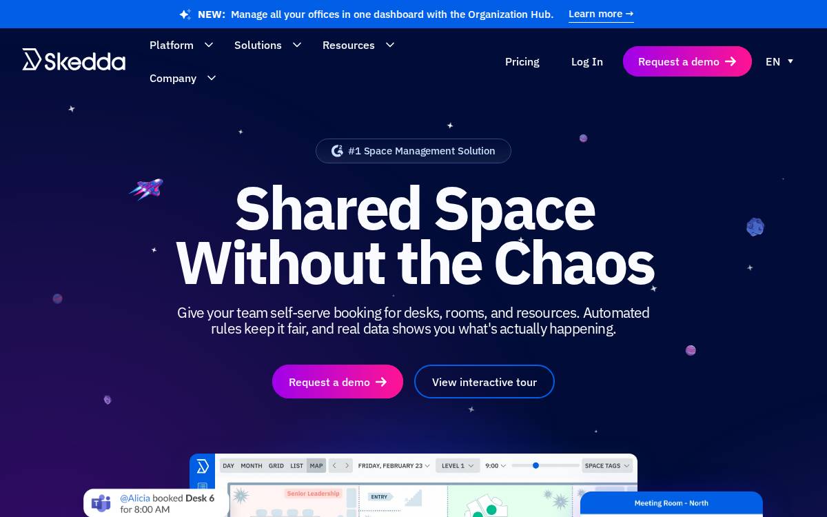 Skedda website preview