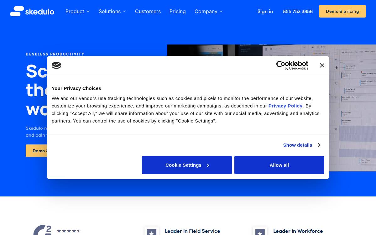 Skedulo website preview
