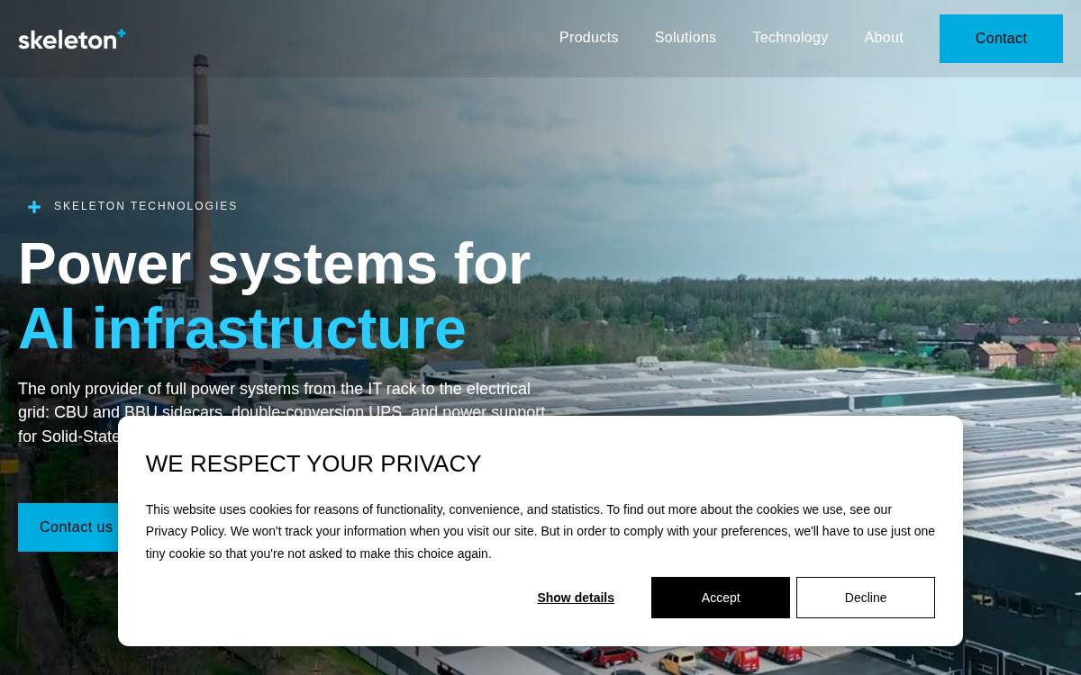 Skeleton Technologies website preview