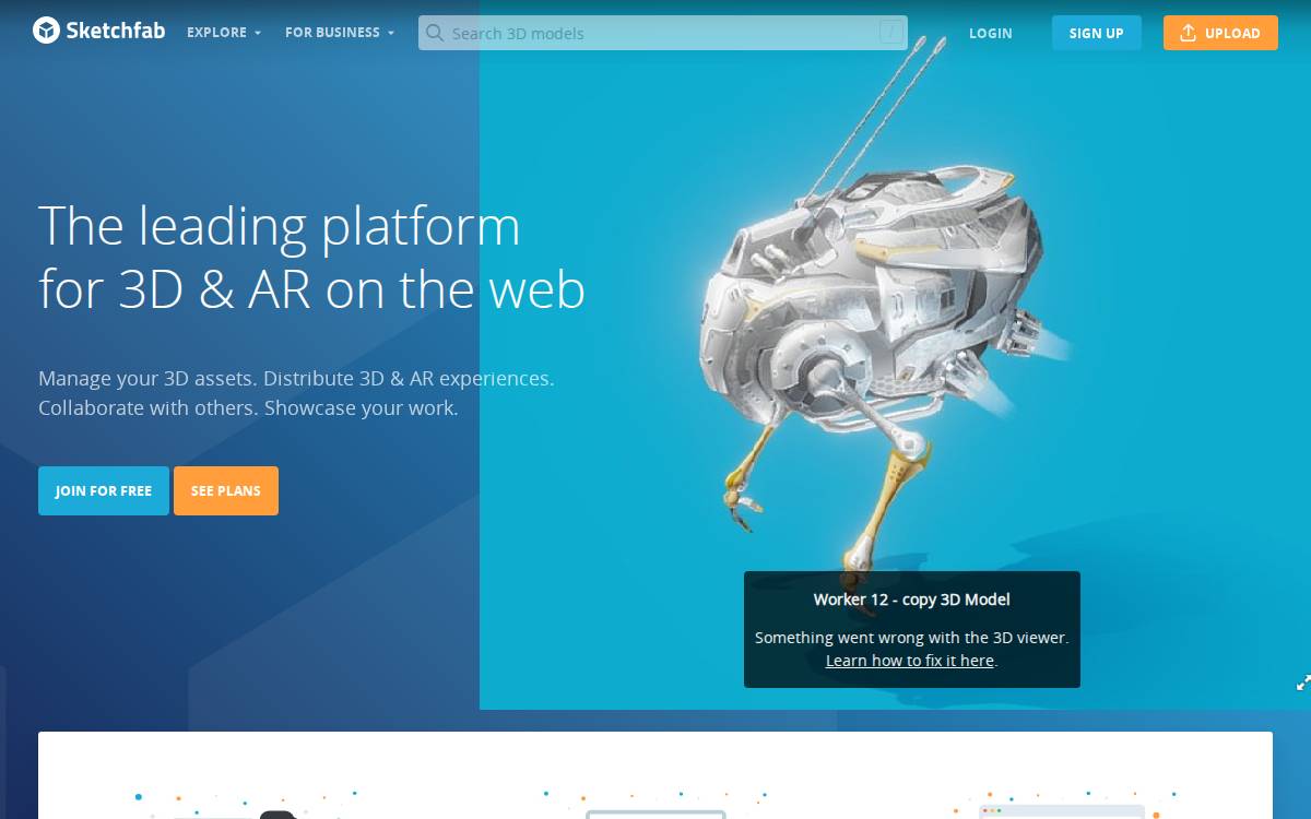 Sketchfab website preview