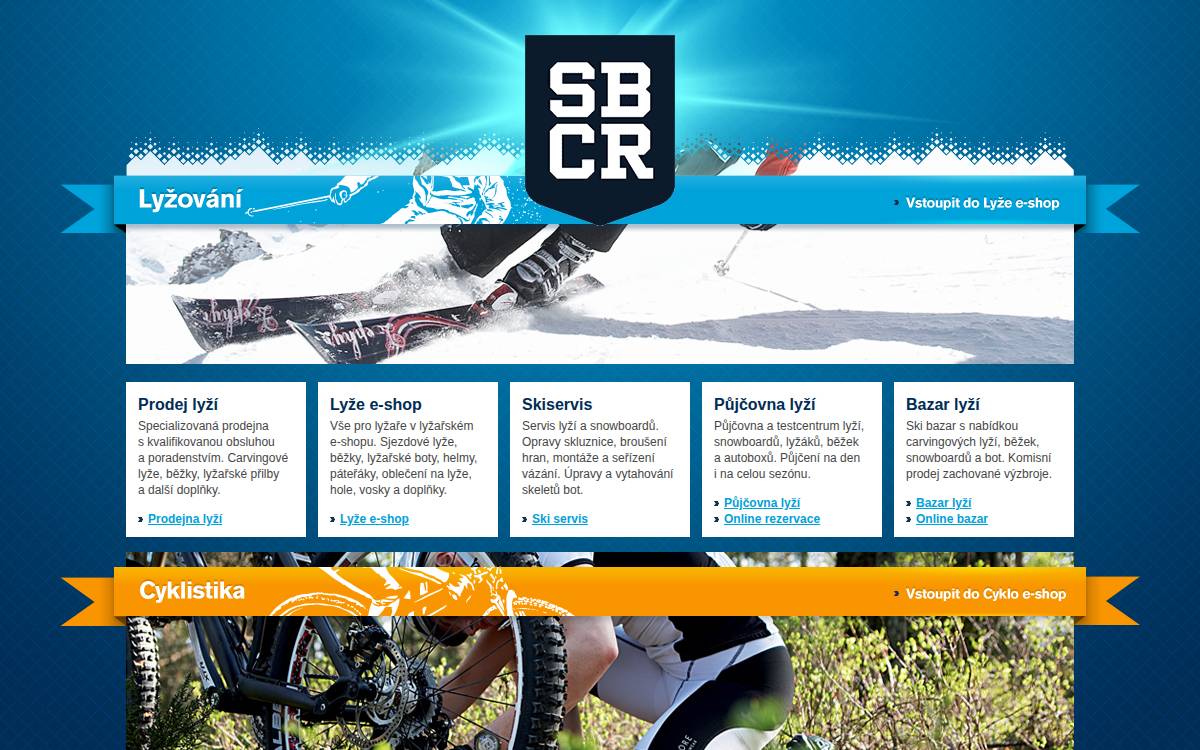 Ski a Bike Centrum Radotín website preview