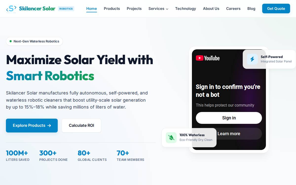 Skilancer Solar website preview