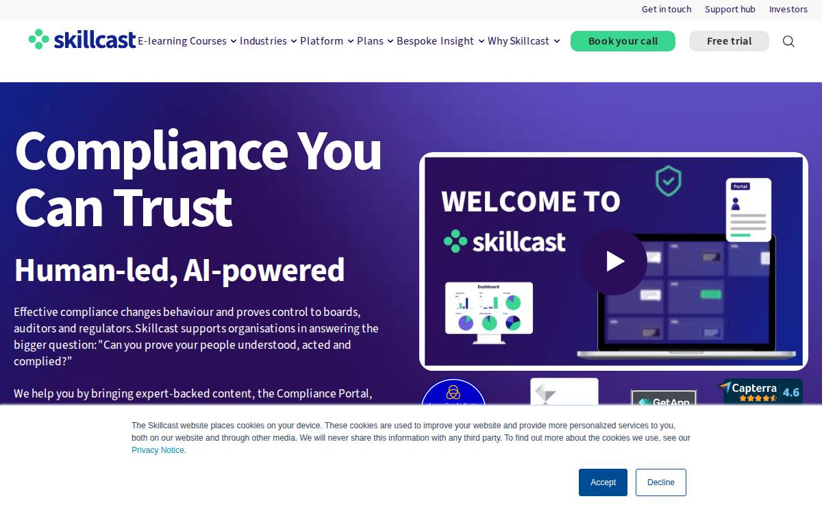 Skillcast plc website preview