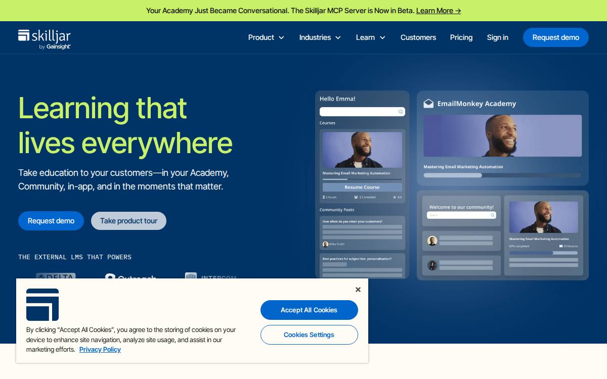 Skilljar website preview