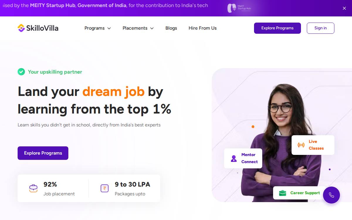 SkilloVilla website preview