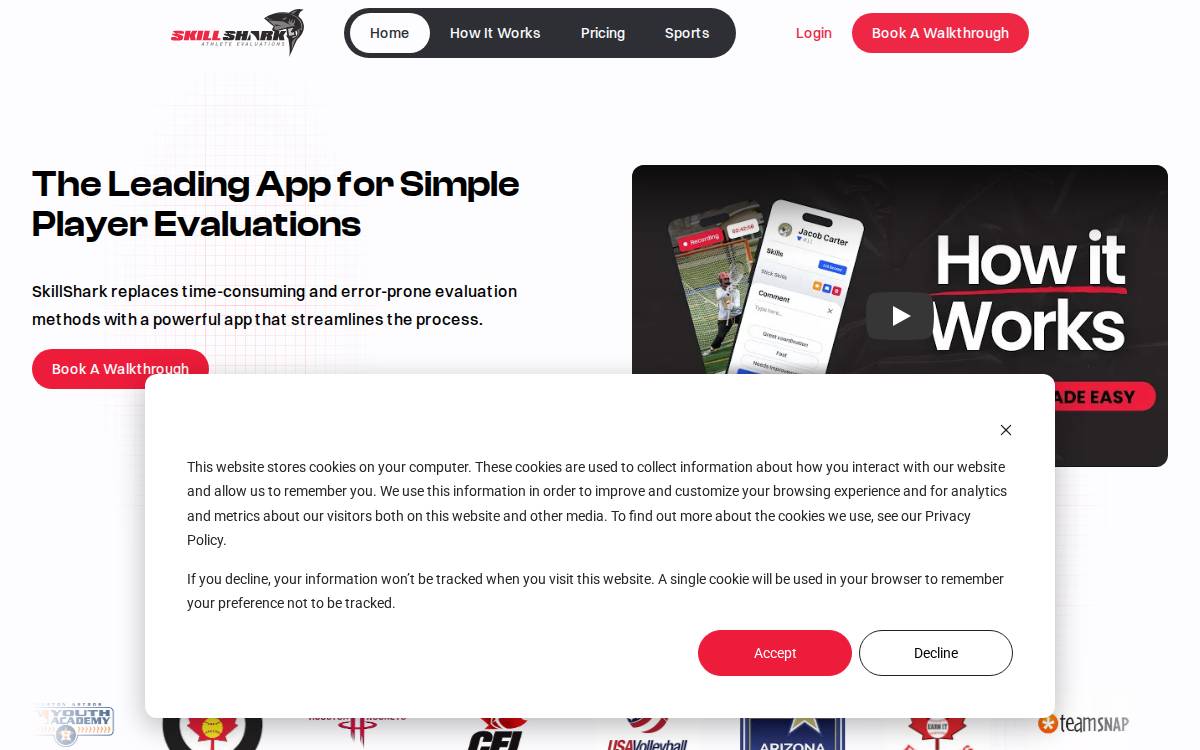 SkillShark Software website preview