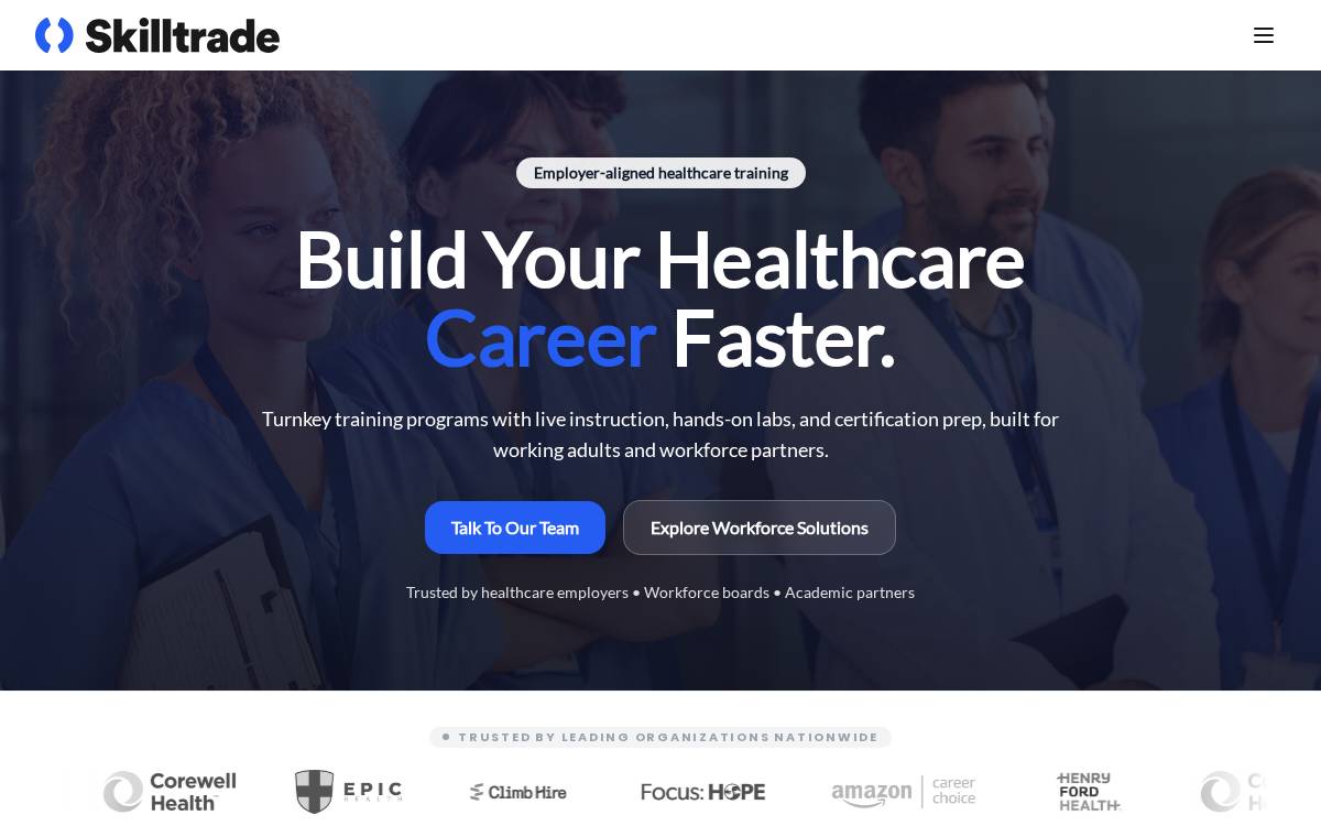 Skilltrade website preview