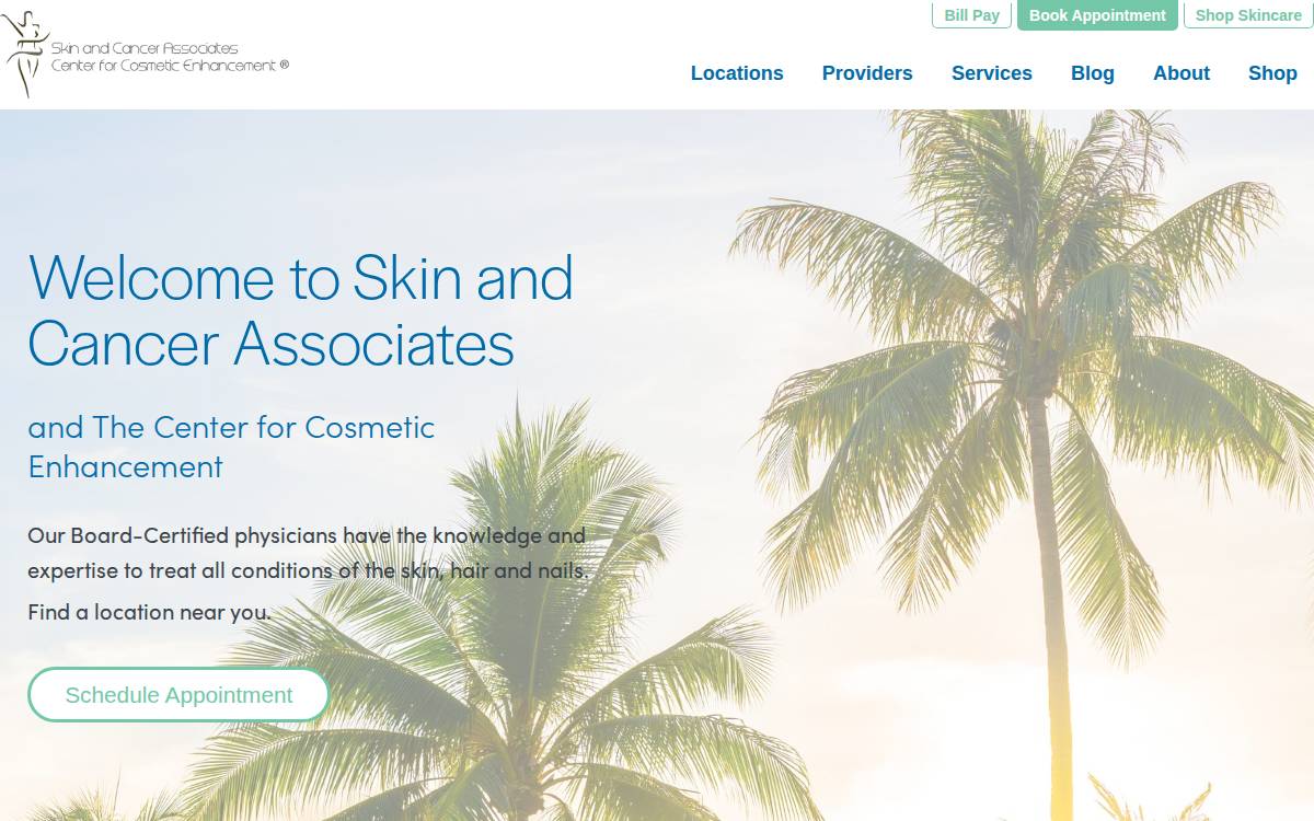 Skin And Cancer Associates website preview