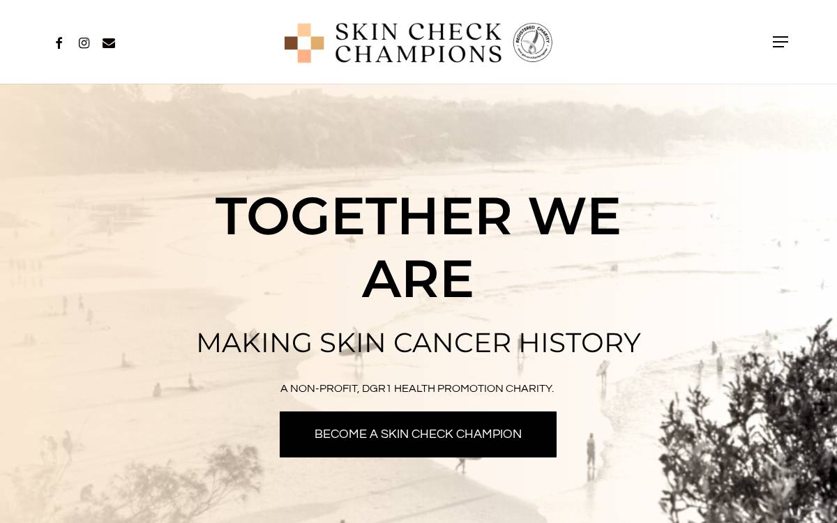 Skin Check Champions website preview