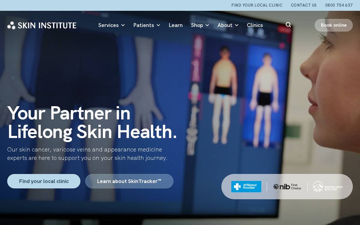 Skin Institute website preview