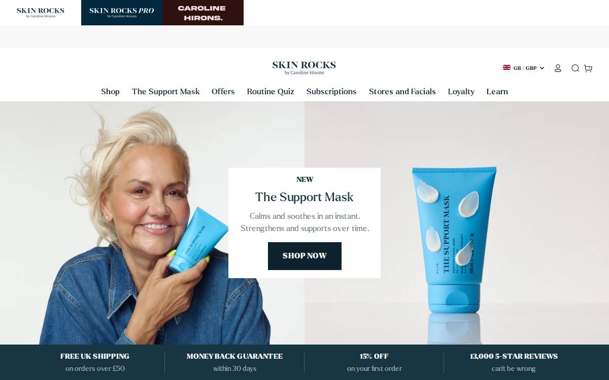 Skin Rocks website preview