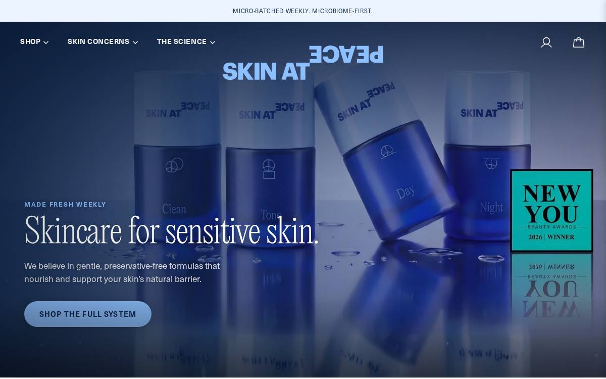 Skin at Peace website preview