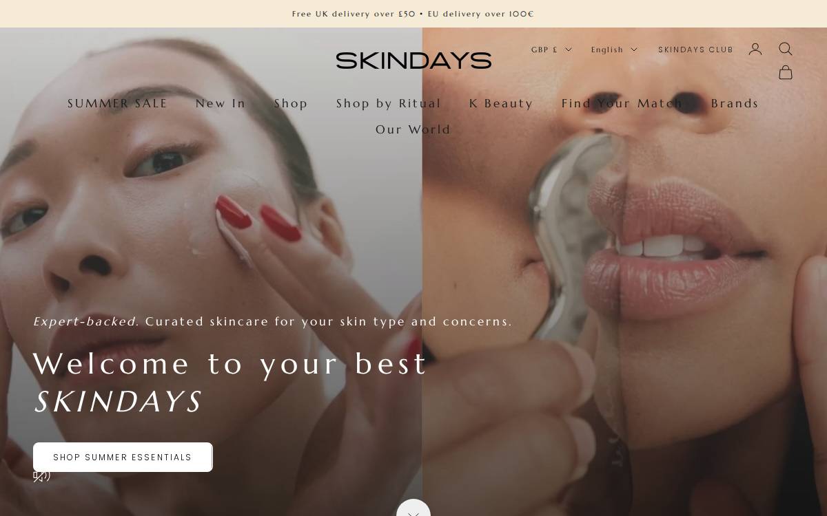 Skindays website preview