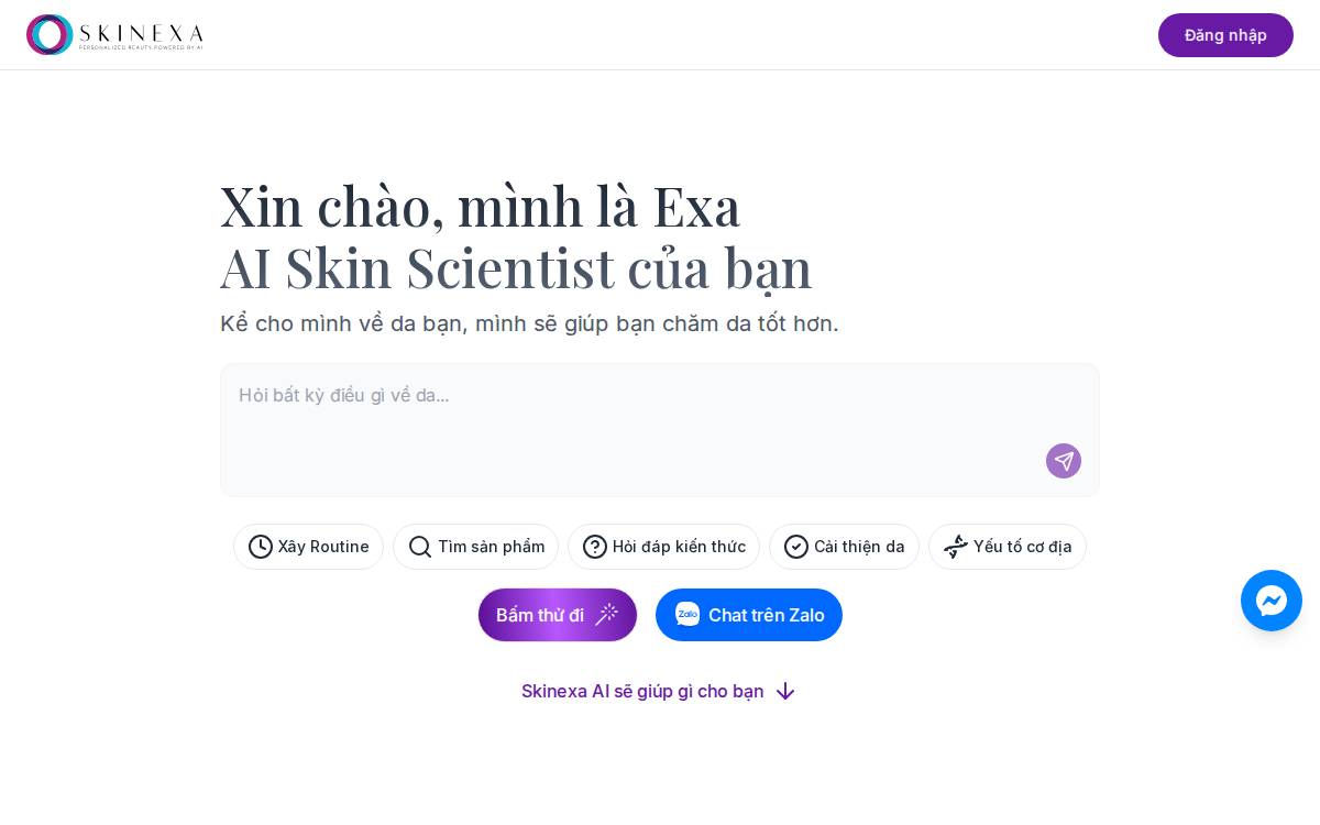 Skinexa website preview