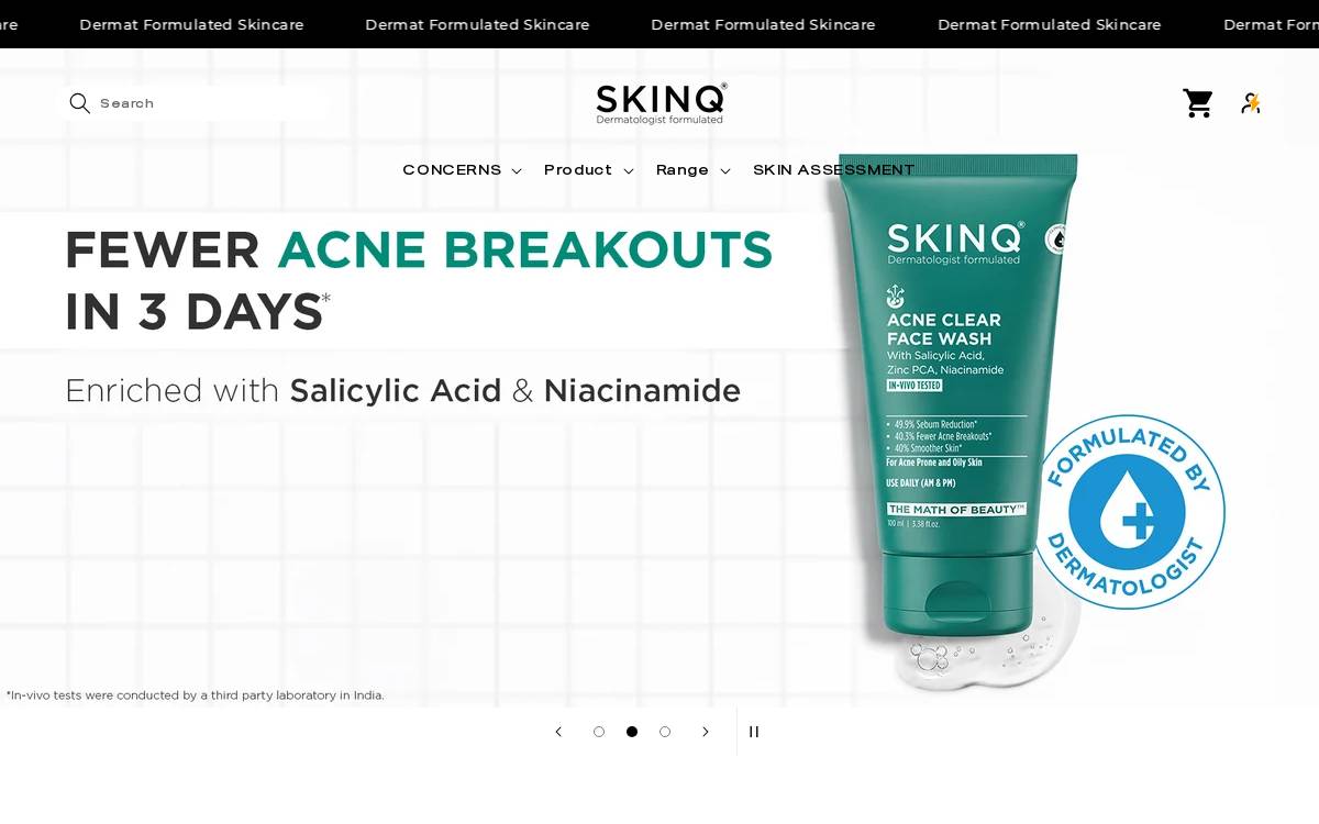 SKINQ website preview