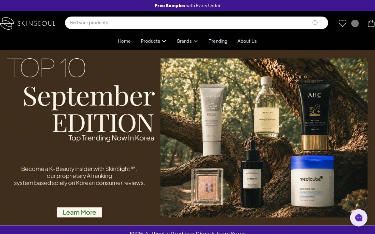 Skinseoul Lab website preview