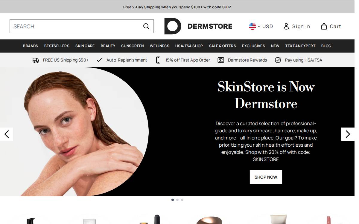 Skinstore website preview