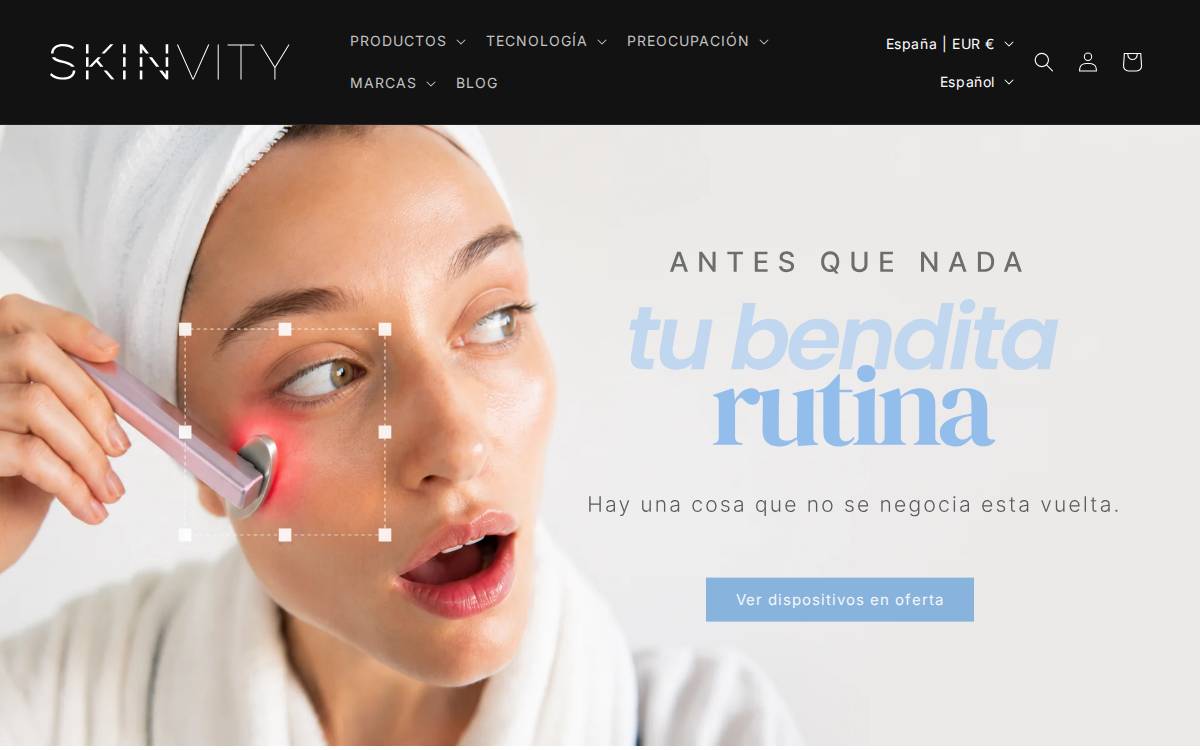 SKINVITY website preview