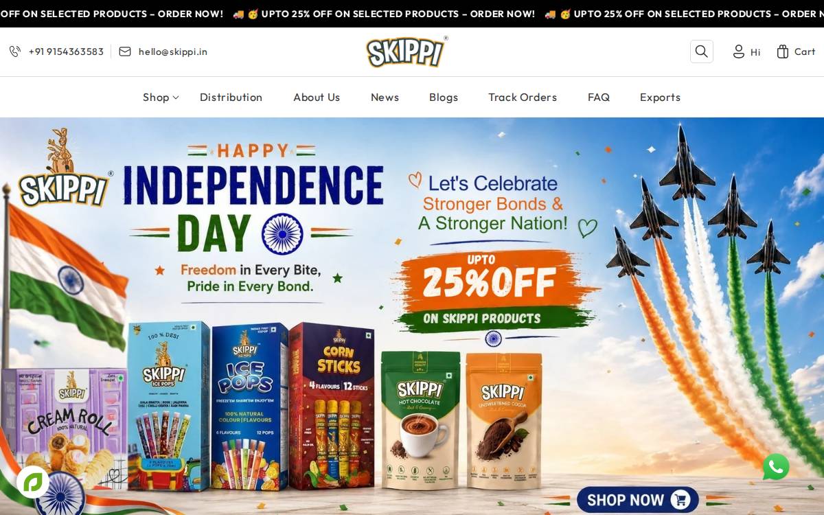 Skippi website preview