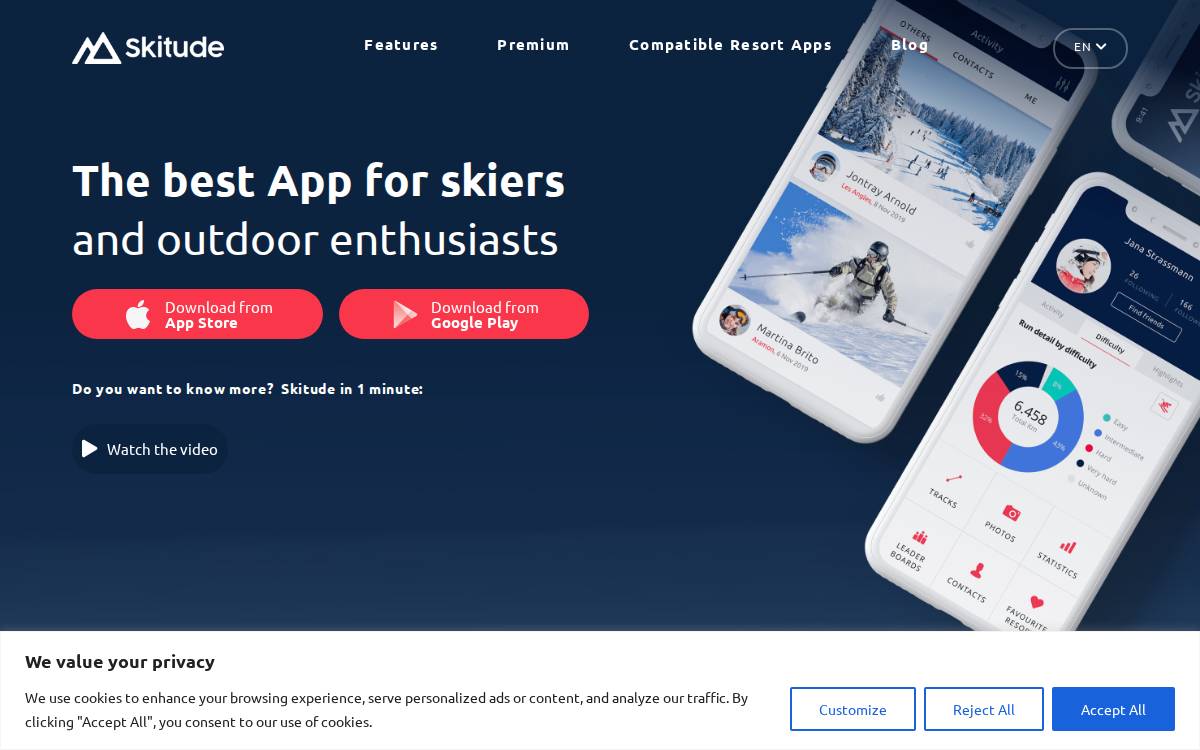 Skitude website preview