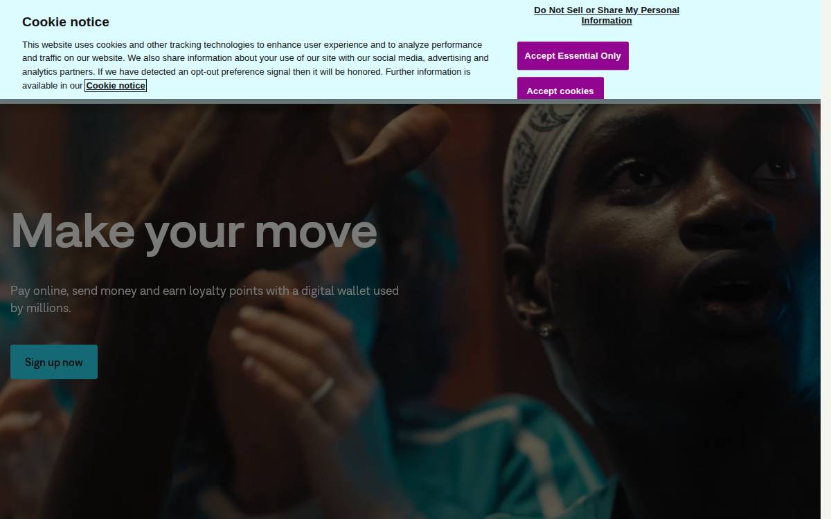 Skrill website preview