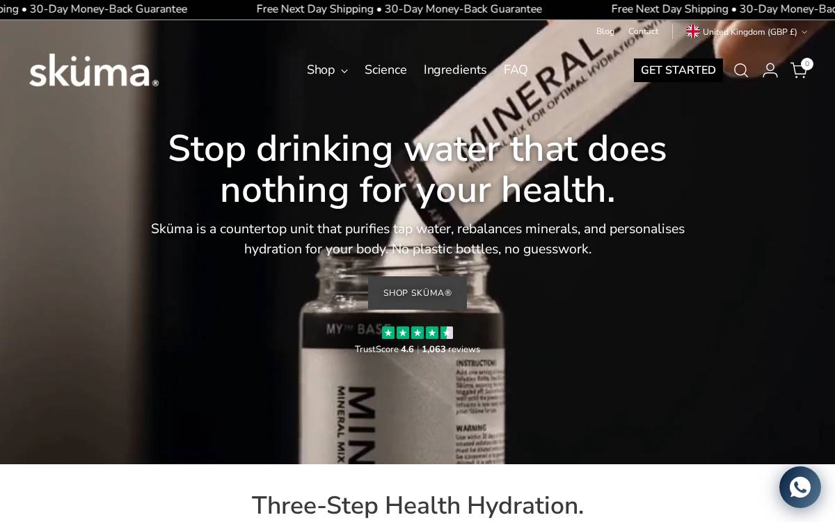 Skumawater website preview