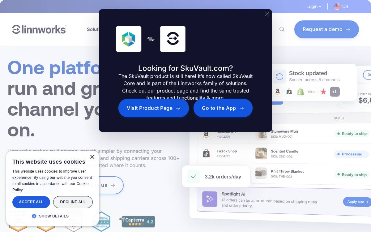 SkuVault website preview
