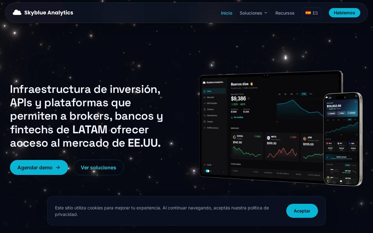 Skyblue Analytics website preview