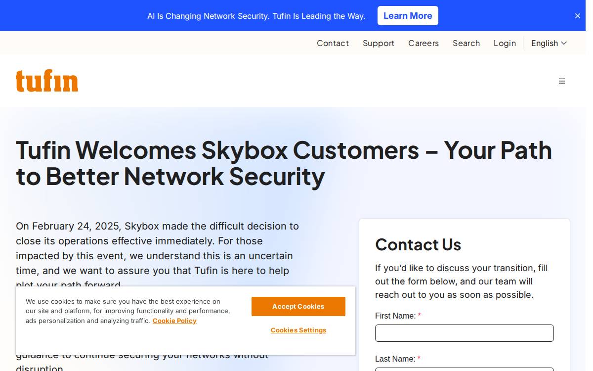 Skybox Security website preview