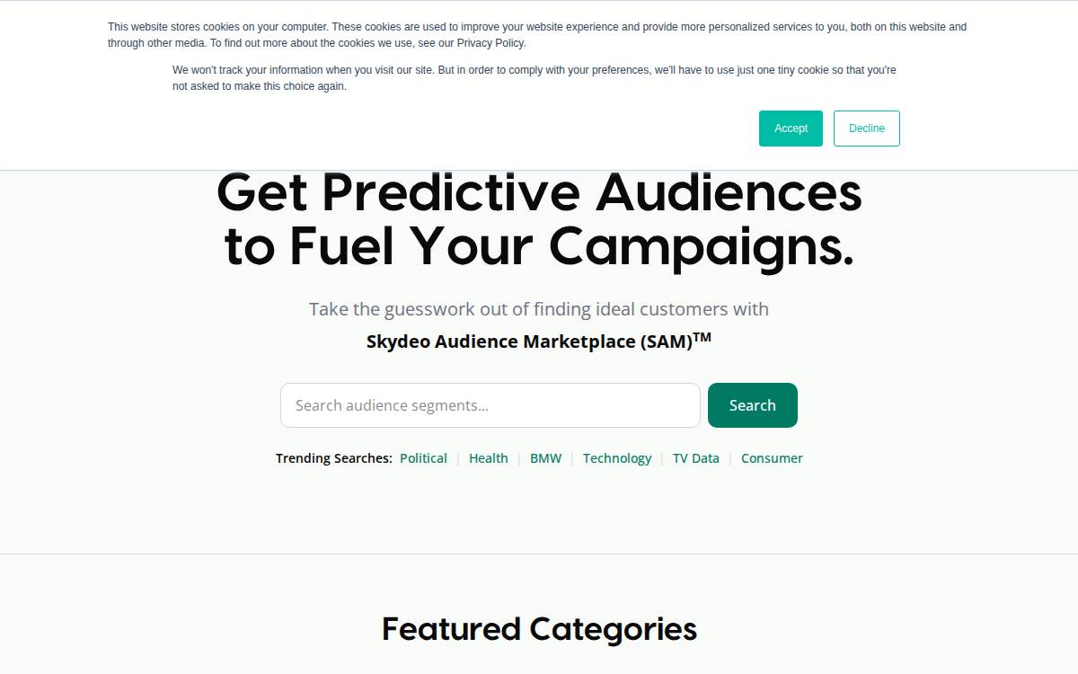 Skydeo website preview