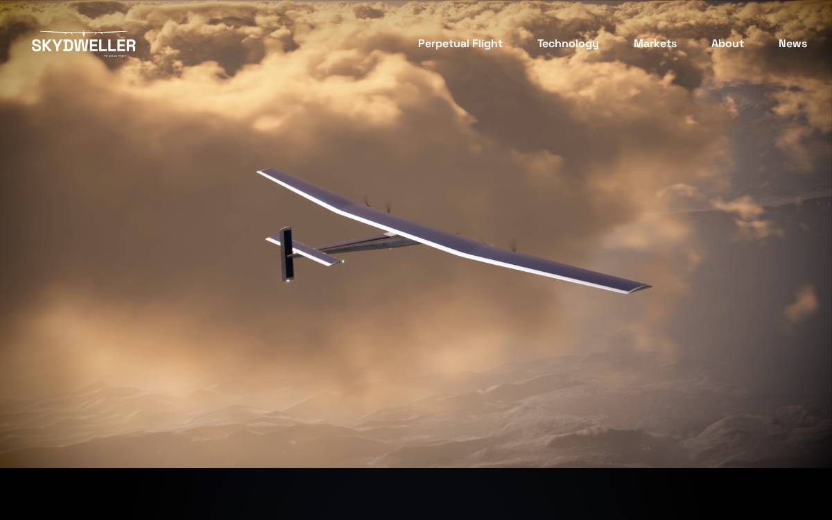 Skydweller Aero website preview