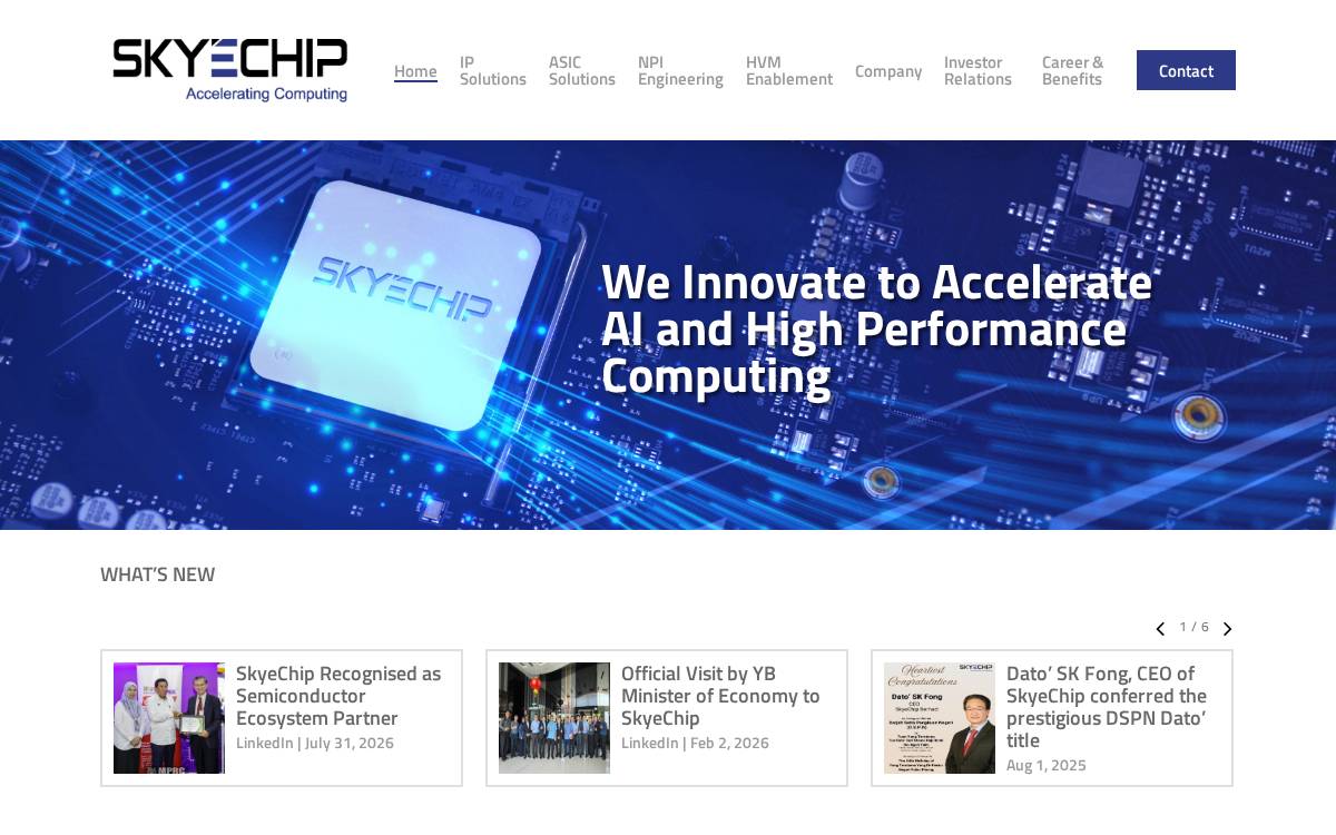 SkyeChip website preview