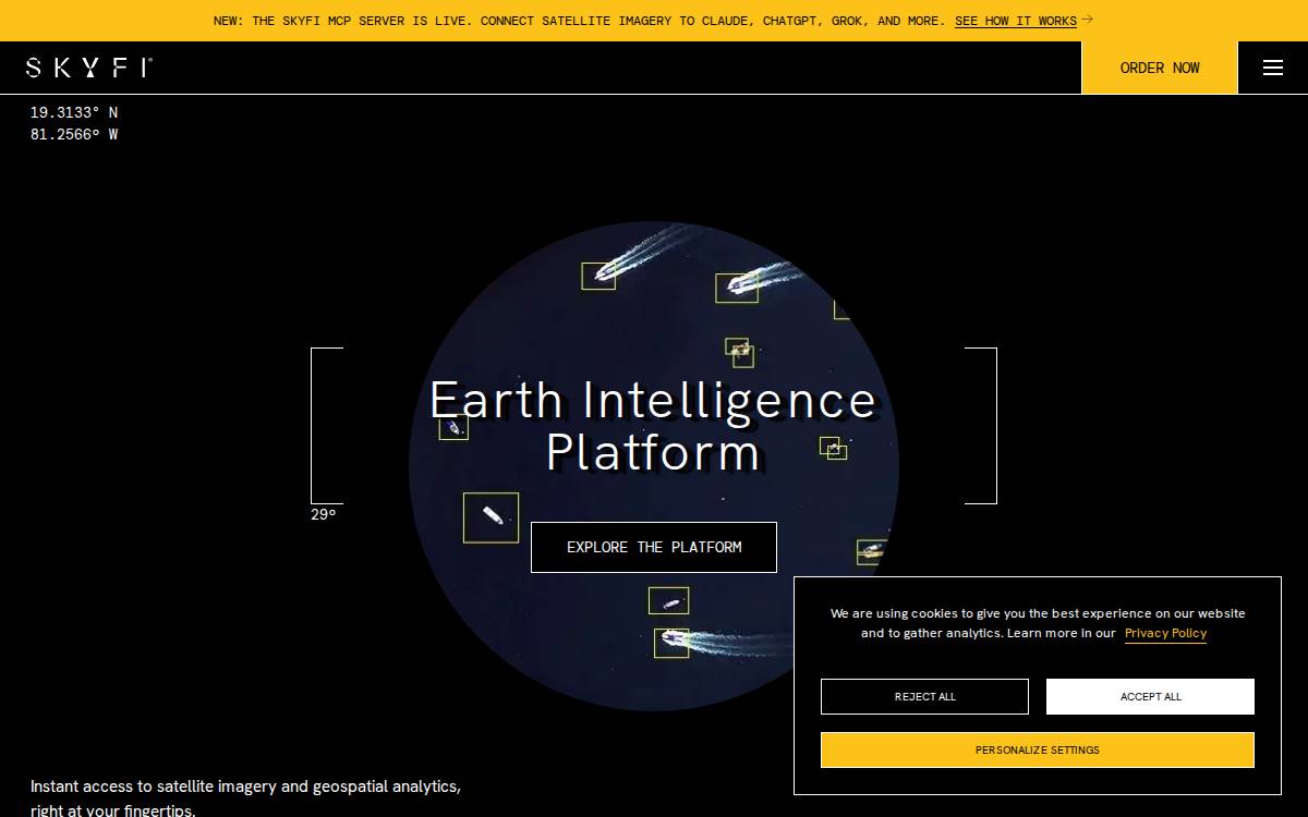 SkyFi website preview