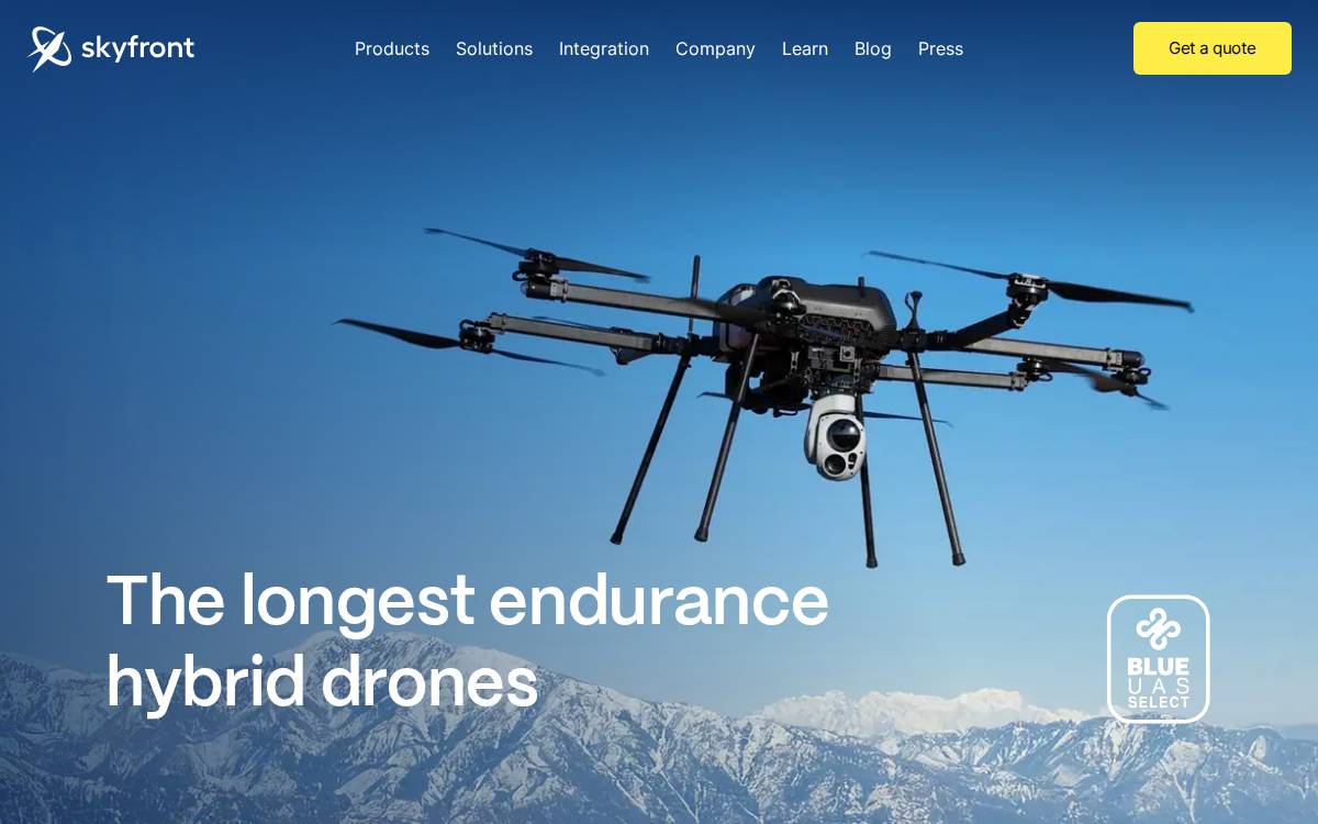 Skyfront website preview