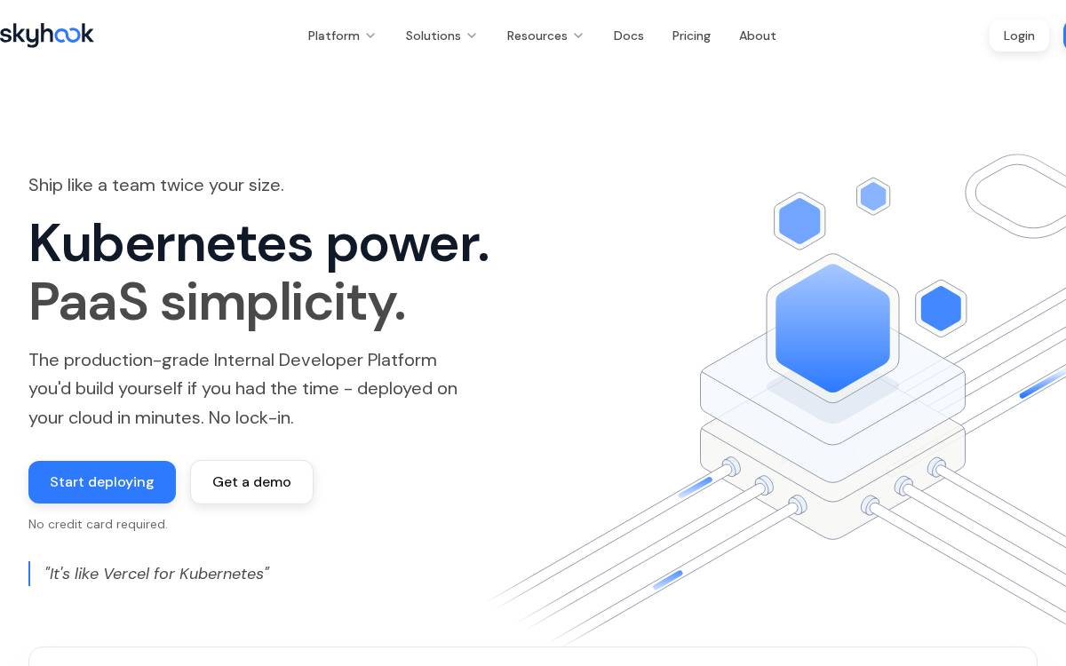 Skyhook website preview