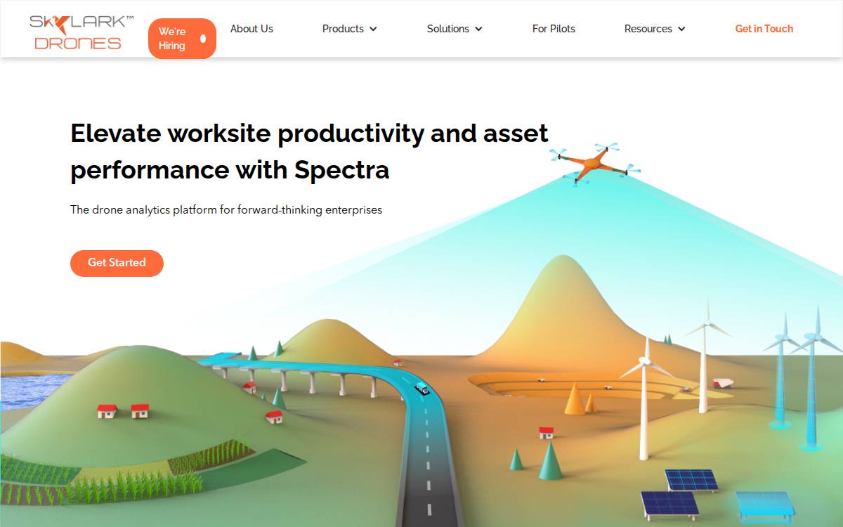 Skylark Drones website preview