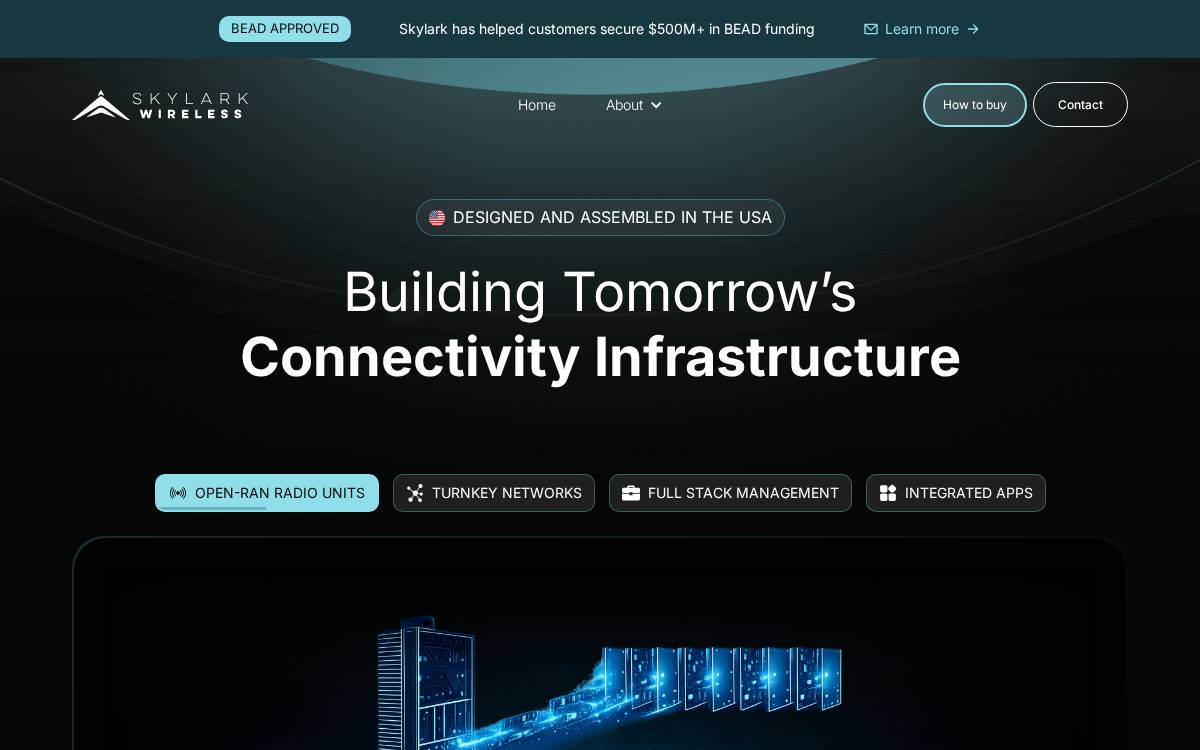 Skylark Wireless website preview