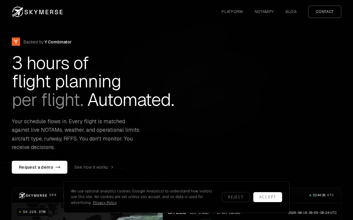 Skymerse website preview