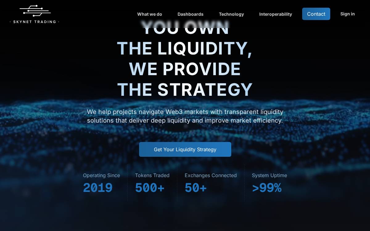 Skynet Trading website preview