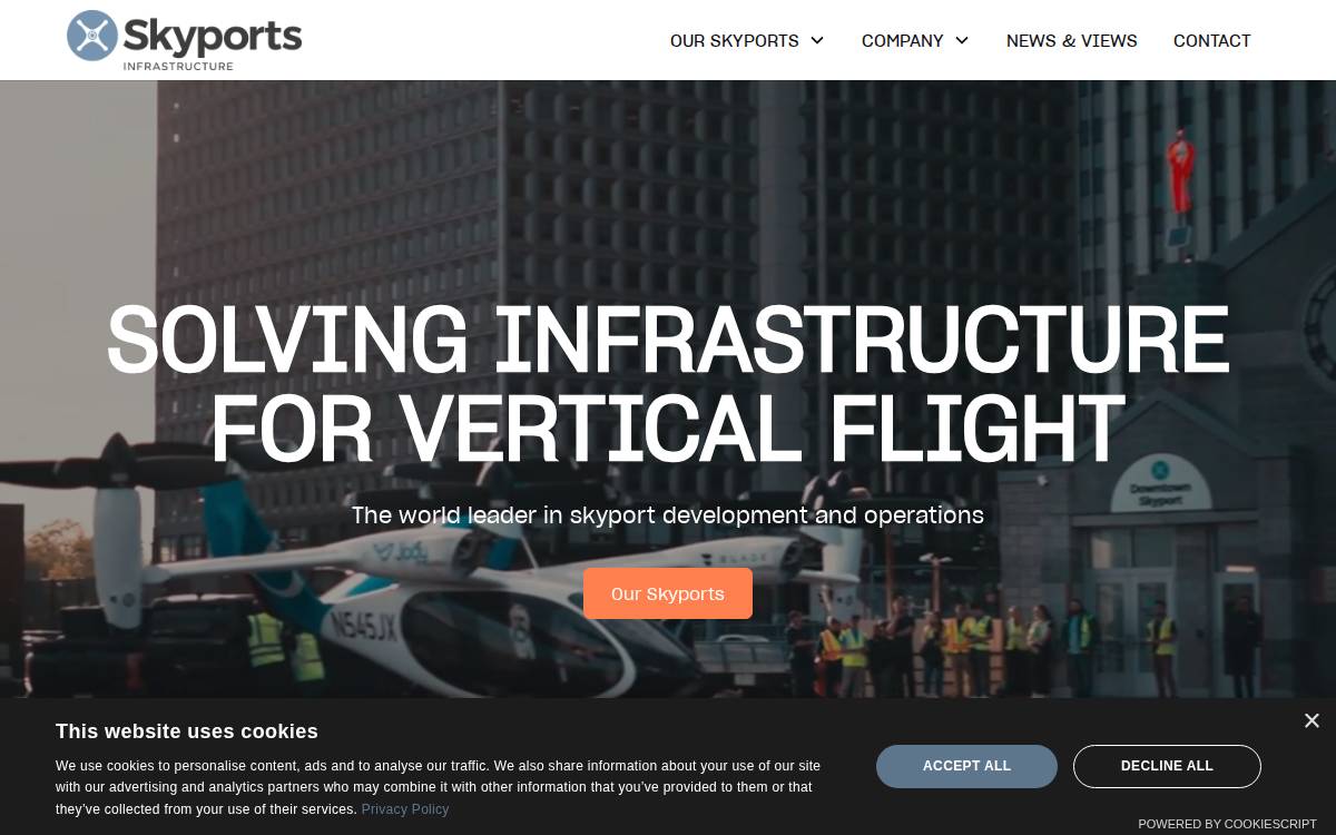 Skyports website preview