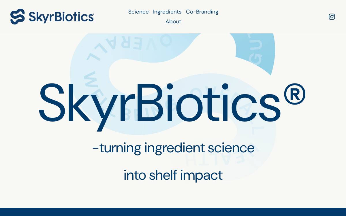 SkyrBiotics website preview