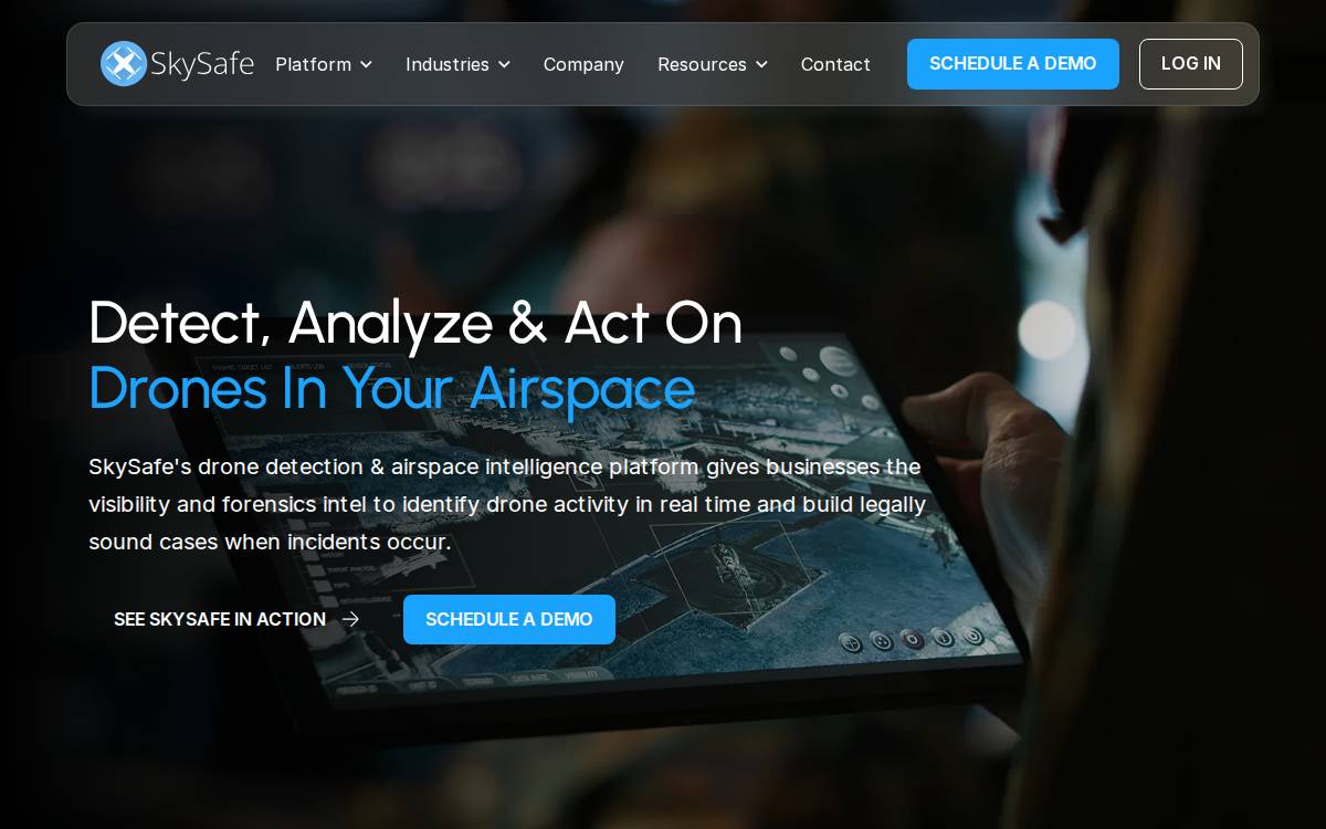 SkySafe website preview