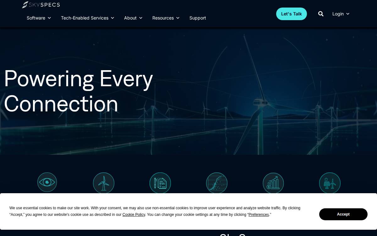 SkySpecs website preview