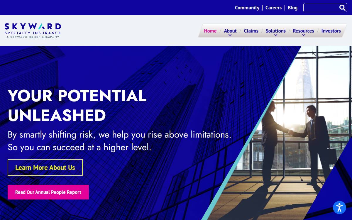 Skywardinsurance website preview