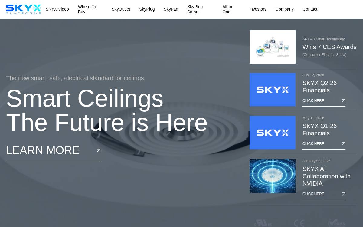Skyx website preview