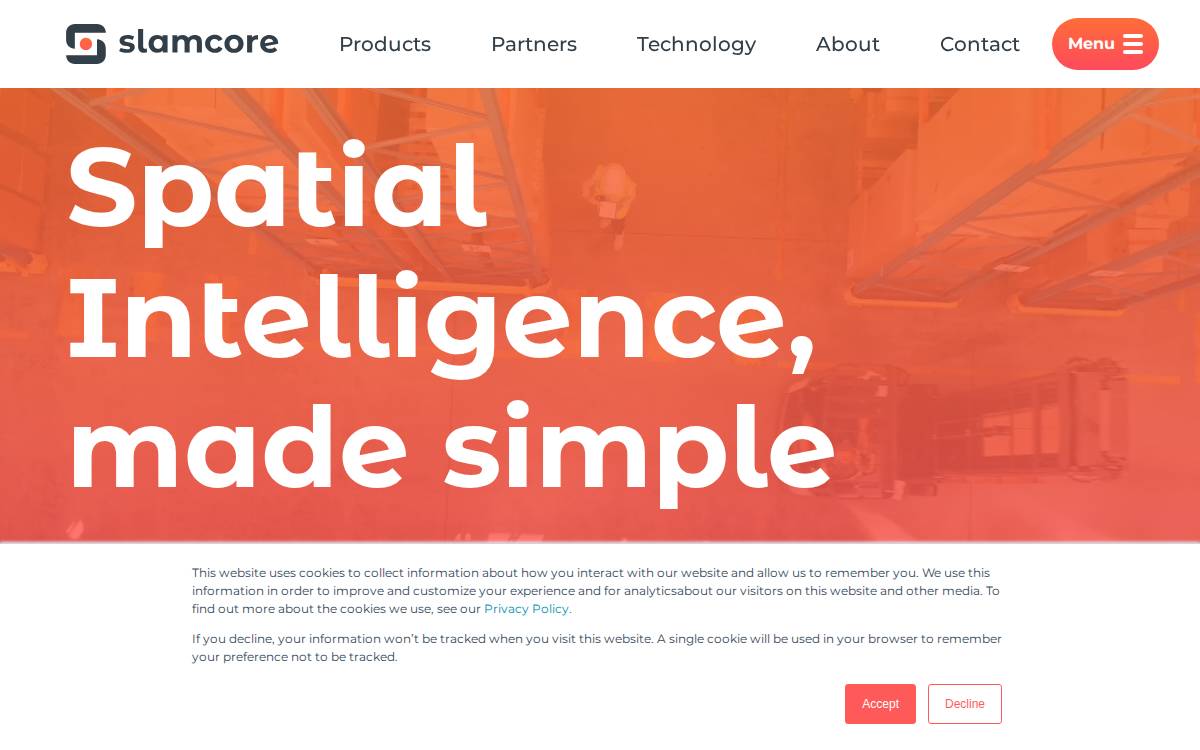 Slamcore website preview