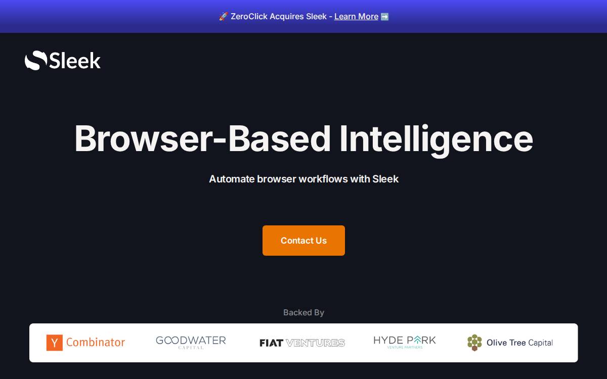 Sleek website preview