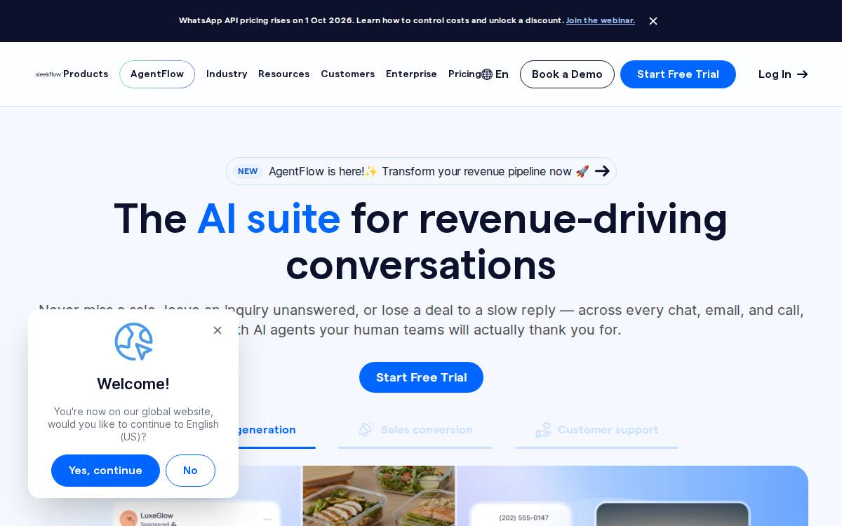Sleekflow website preview