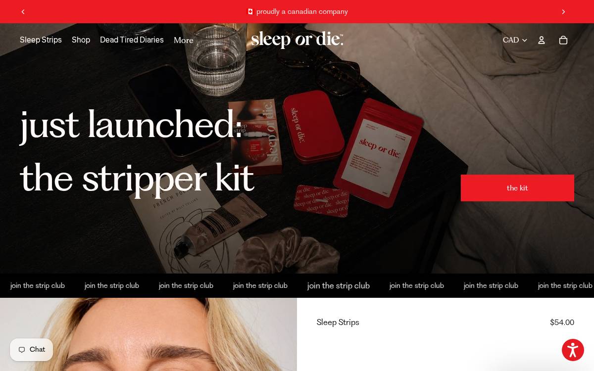 Sleep or Die Website website preview