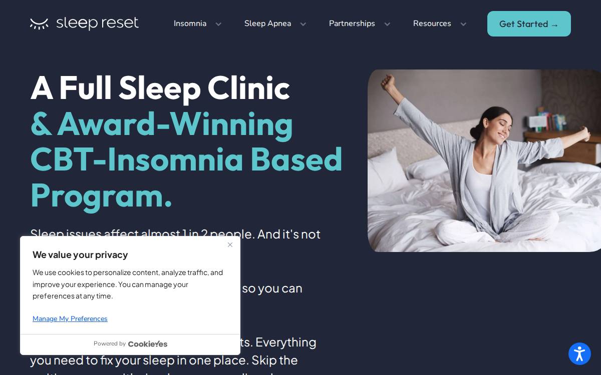 Sleep Reset website preview